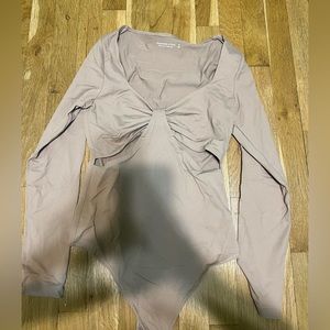 Abercrombie & Fitch Tan long sleeve cut out Bodysuit
